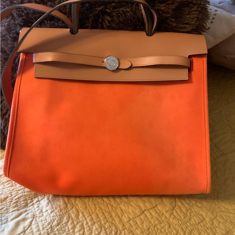 Orange and Tan Women's Bag